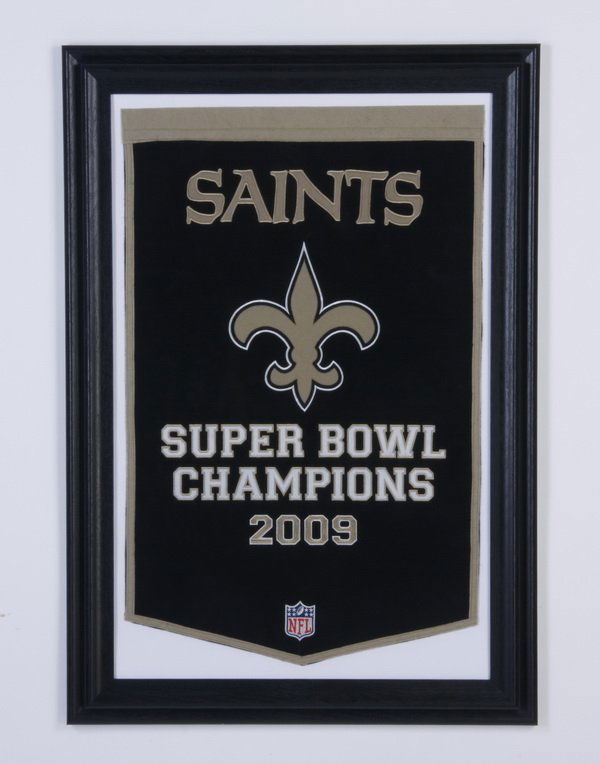 Framed Saints Super Bowl Championship banner (1 of 1)