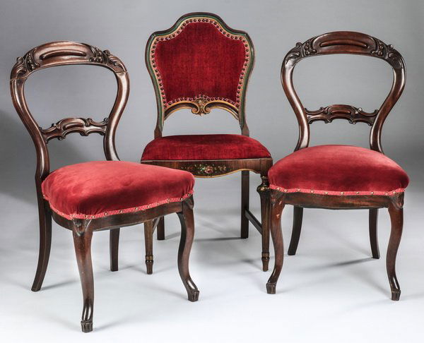 (3) Victorian side or parlor chairs (1 of 2)