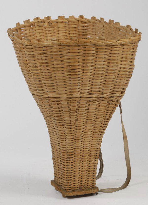33"h French woven cane harvest basket (1 of 3)