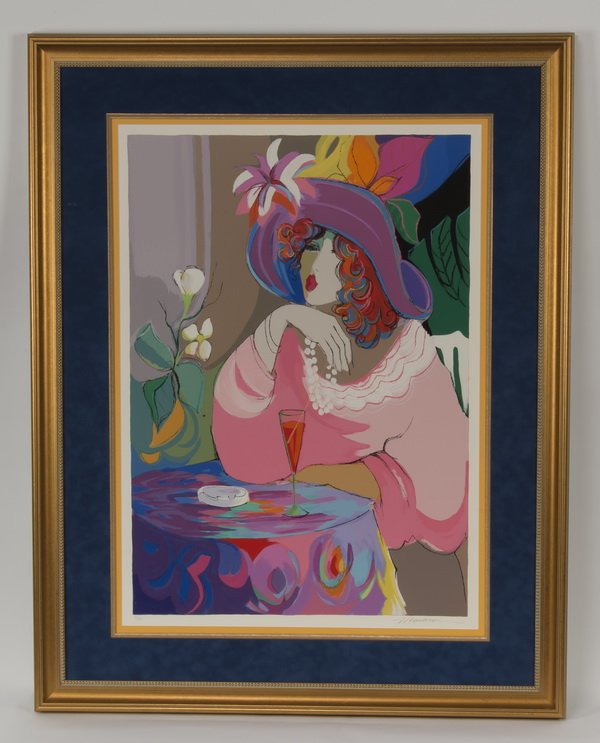 Isaac Maimon serigraph, 'Champagne Girl,' signed (1 of 4)