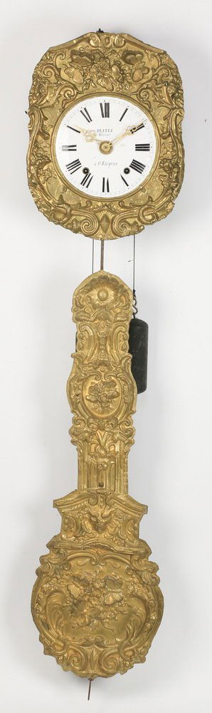 19th c. French Duffez comtoise clock, 18"h (1 of 7)