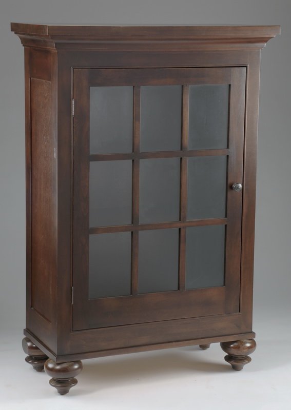 Arts & Crafts style single door cabinet, 59"h (1 of 2)