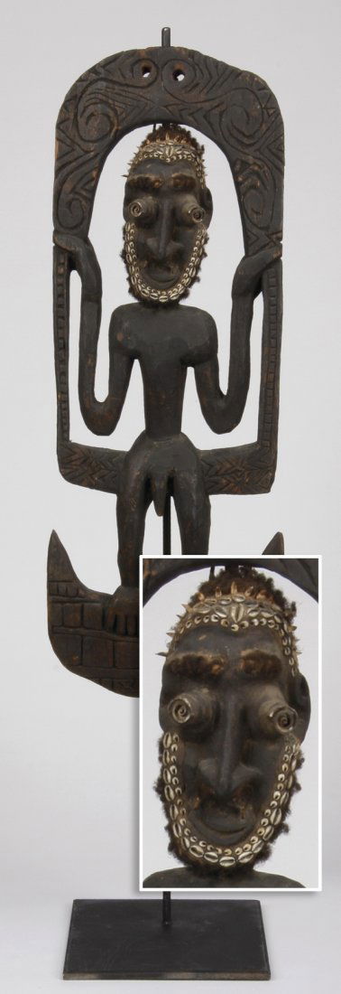Figural basket hook, Papua New Guinea, 55"h (1 of 3)