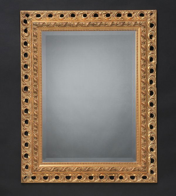 Italian beveled mirror w/ carved gilt frame (1 of 1)