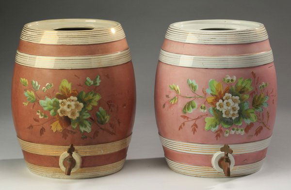 (2) 19th c. English spirit barrels 14.5"h (1 of 2)