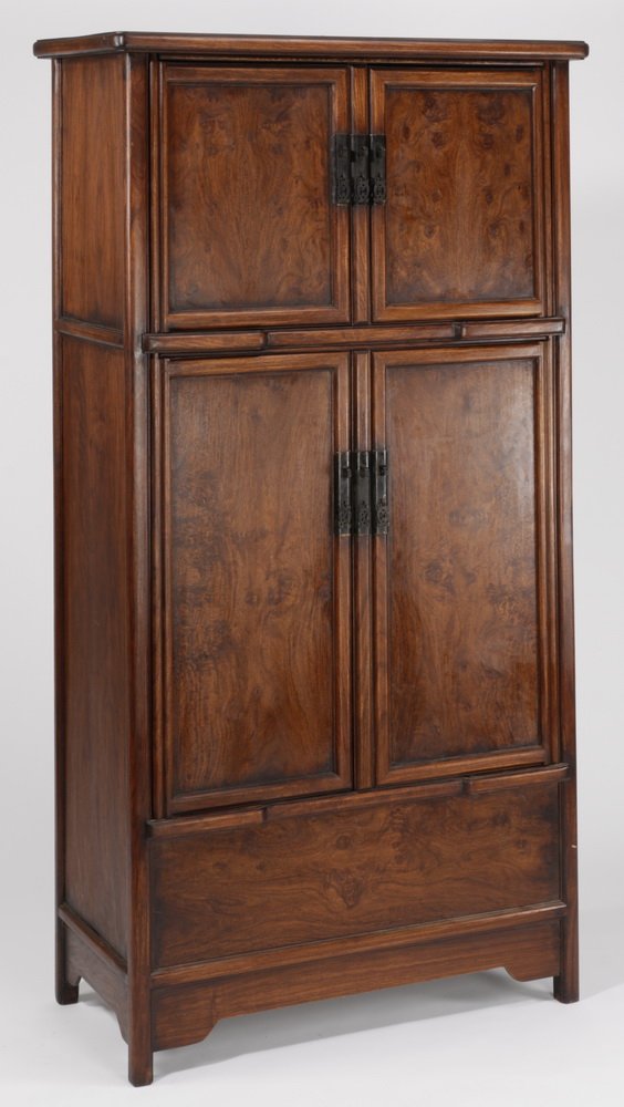 Chinese wooden compound cabinet, 70"h (1 of 3)