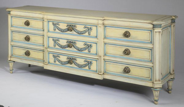 Mid 20th c. paint decorated chest, 79"long (1 of 3)