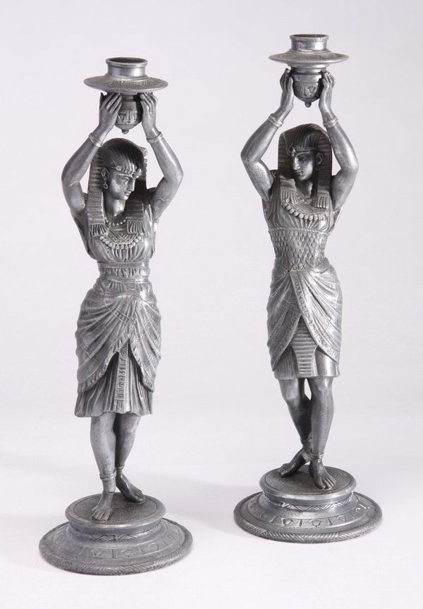 (2) Art Deco style figural candlesticks, 15"h (1 of 2)
