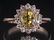 Yellow sapphire, diamond, & 14k rose gold ring