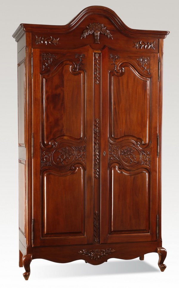 French Provincial style mahogany armoire (1 of 1)