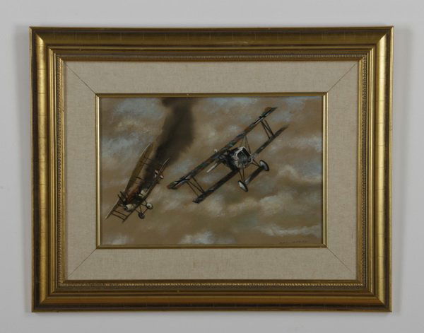Robert Fade signed oil on canvas, biplanes (1 of 3)