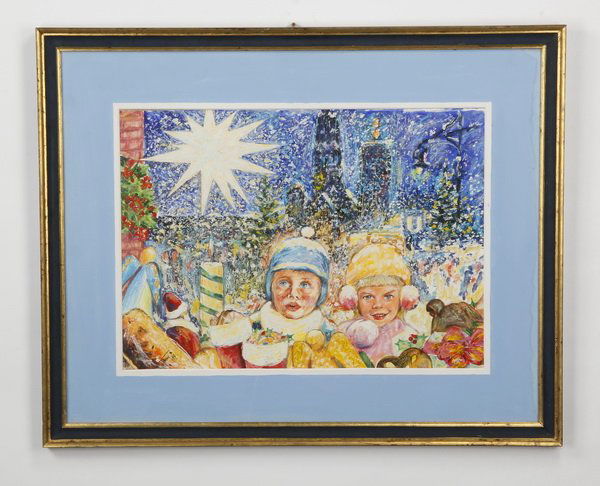 20th c. German acrylic on board, signed (1 of 3)