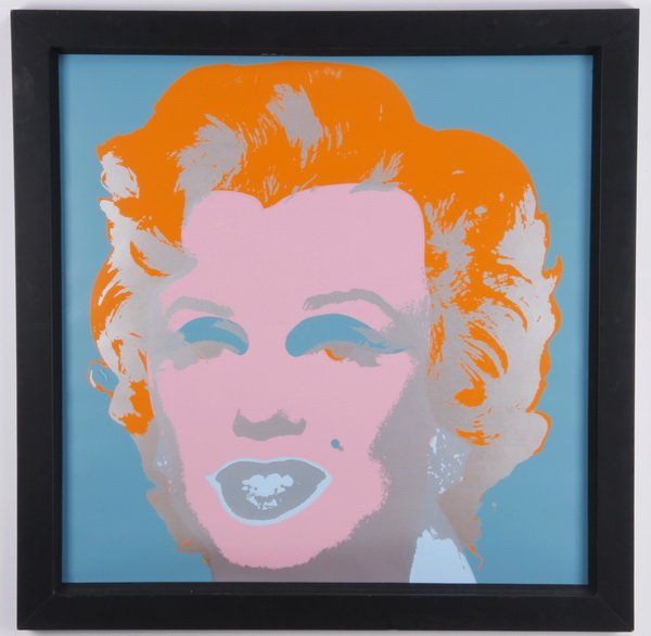 Marilyn Monroe screenprint, after Warhol, 43"h (1 of 2)