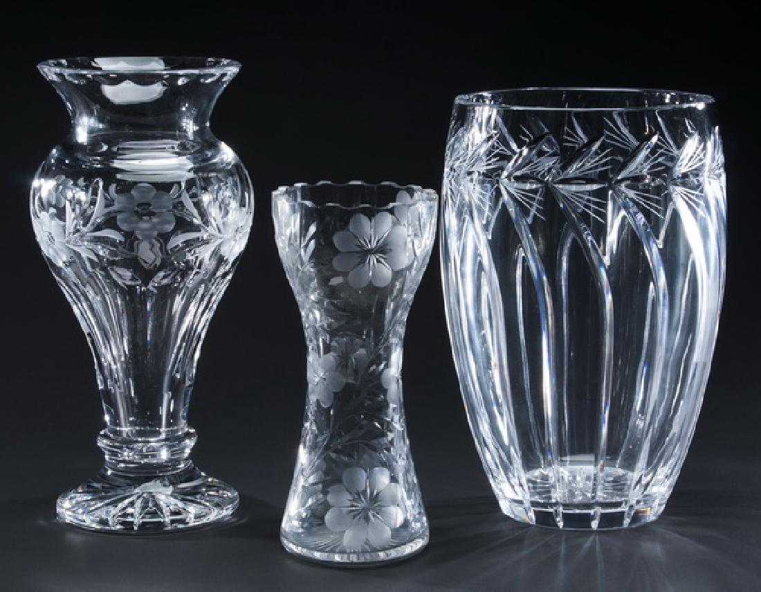 3 Cut Crystal Flower Vases Gorham And Rena Feb 10 2017