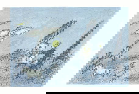 Marc Chagall - l'Envolee Magique - 1981 Lithograph 15" x 22": "l'Envolee Magique" by Marc Chagall, 1981 Unsigned Lithograph. Paper size is 15 x 22 inches, with an image size of 12.5 x 18.5 inches. The Lithograph is from an edition size of 5000 and is not framed.