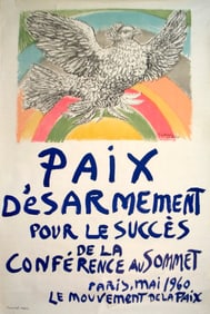 Pablo Picasso - Paix Disarmement-Peace - 1960 Lithograph 47" x 31.5"