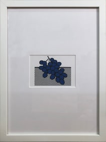 Roy Lichtenstein - Blue Grapes Invitation - 1972 Lithograph 17" x 13"