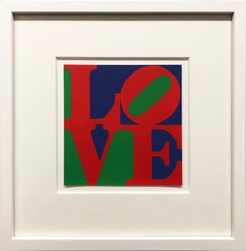 Robert Indiana - Love Red, Blue, Green - 1993 Serigraph 10.25" x 10.25"