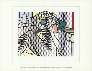 Roy Lichtenstein - Nude Reading - 1997 Offset Lithograph 8.5" x 11"