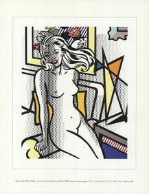 Roy Lichtenstein - Nude with Yellow Pillow - 1997 Offset Lithograph 11" x 5"