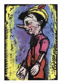 Jim Dine - Pinocchio - 2008 Mixed Media 33" x 24.5"