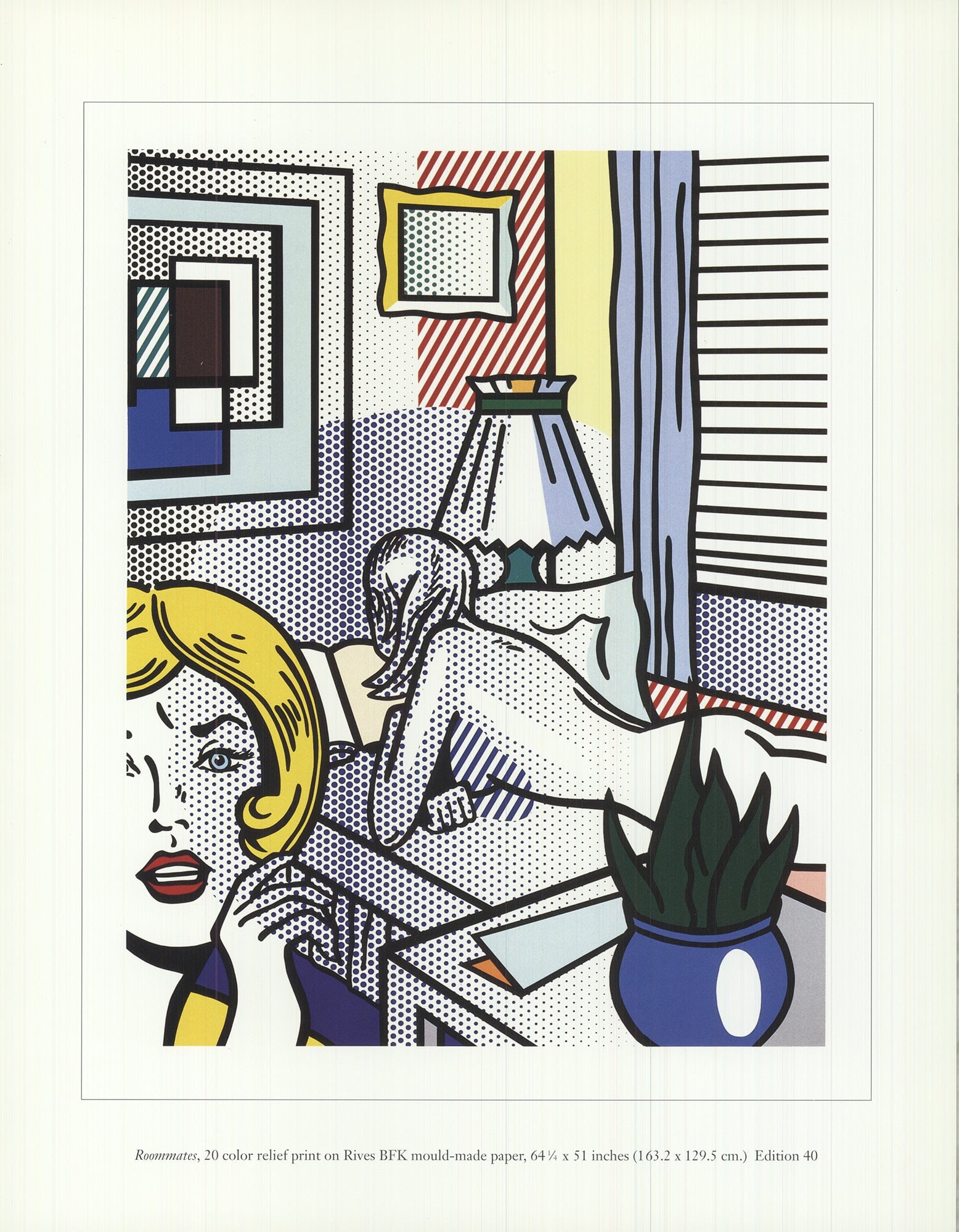 Roy Lichtenstein - Roommates - 1997 Offset Lithograph 11" x 8.5" (1 of 4)