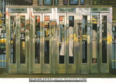 Richard Estes - Telephone Booths - 2005 Offset Lithograph 25.5" x 35.5"