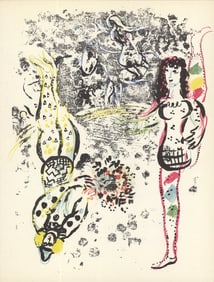 Marc Chagall - Acrobatics - 1963 Lithograph 12.5" x 9.5"