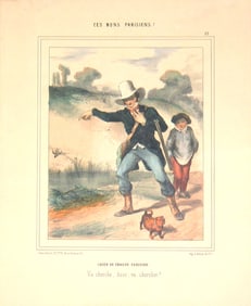 Louis Aubert - Ces Bons Parisiens - 1945 Lithograph 13.25" x 10.5"