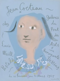 Jean Cocteau - Galerie du Pont des Arts - 1955 Lithograph 25" x 18.5"