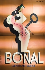 A.M. Cassandre - Liqueur Bonal (Quadriptych) - 1933 Serigraph 125" x 93"
