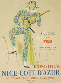 Jean Cocteau - Nice-Cote D'Azur, 1954 - 1954 Lithograph 26.75" x 20"