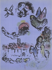 Marc Chagall - Nocturne in Vence - 1963 Lithograph 12.5" x 9.5"