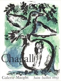 Marc Chagall - Oiseau Vert - 1962 Lithograph 27.5" x 21"