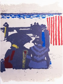 Maurice Brianchon - Saint-Jean-de-Luz, La Plage - 1964 Lithograph 10" x 7.5"