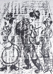 Marc Chagall - The Wandering Musicians - 1957 Lithograph 12.5" x 9.5"