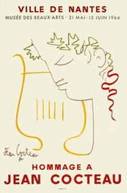 Jean Cocteau - Ville de Nantes - 1964 Lithograph 28" x 18.25"