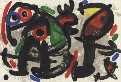 Joan Miro - Derriere le Miroir, no. 186, pg 10,11 - 1970 Lithograph 15" x 22"