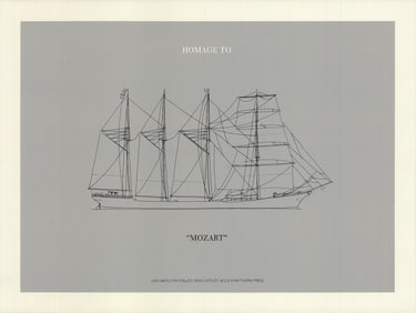 Ian Hamilton Finlay - Homage to Mozart - 1970 Lithograph - SIGNED 20" x 15"