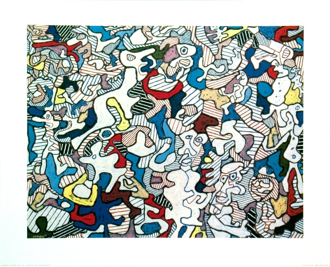 Jean Dubuffet - La Vie de Famille - Offset Lithograph 25.6" x 31.5": "La Vie de Famille" by Jean Dubuffet, Unsigned Offset Lithograph. Paper size is 25.6 x 31.5 inches, with an image size of 20.12 x 26.5 inches. The Offset Lithographis from an edition size of open and