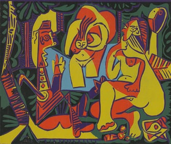 Pablo Picasso - Le Dejeuner sur L'Herbe - 1971 Linocut 8" x 9.5"