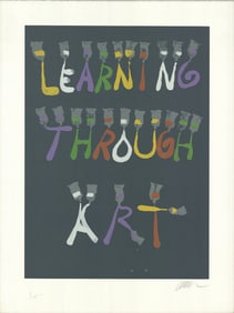Pierre Fernandez Arman - Learning Through Art - 1984 Serigraph - SIGNED 37" x 28"