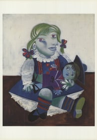 Pablo Picasso - Maya with Doll - 1993 Offset Lithograph 17" x 12"