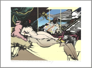 Milton Glaser - Olympia and Ollie (After Manet) - 1974 Lithograph - SIGNED 22" x 29.75"