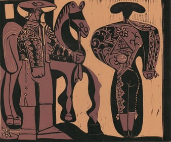 Pablo Picasso - Picador et Torero - 1971 Linocut 7.75" x 9.5"