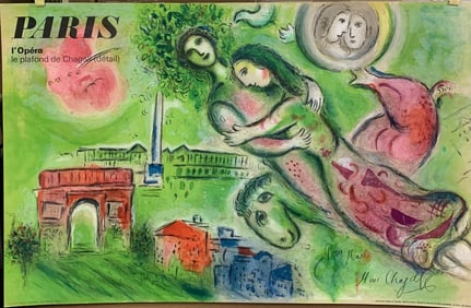 Marc Chagall - Rom_o et Juliette / Paris, Le Plafond de l'Op_ra - Hand-signed "Pour Marc" - 1964