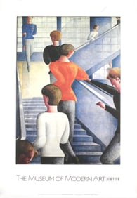 Oskar Schlemmer - Bauhaus Stairway - 1980 Offset Lithograph 60.5" x 40.5"