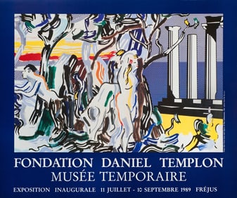 Roy Lichtenstein - Forest Scene with Figurines - 1989 Offset Lithograph 26.25" x 31.5"