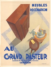 C. Villot - Grand Pasteur - 1935 Lithograph 47" x 63"