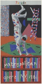 David Hockney - Harlequin from Parade - 1981 Serigraph 84" x 41"